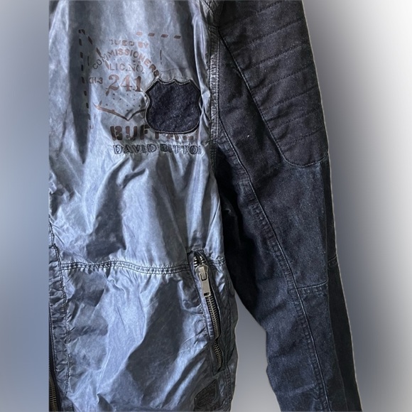 Men’s Jacket by Buffalo Thin Blue jacket with Black Denim Sleeves. L - Picture 7 of 10